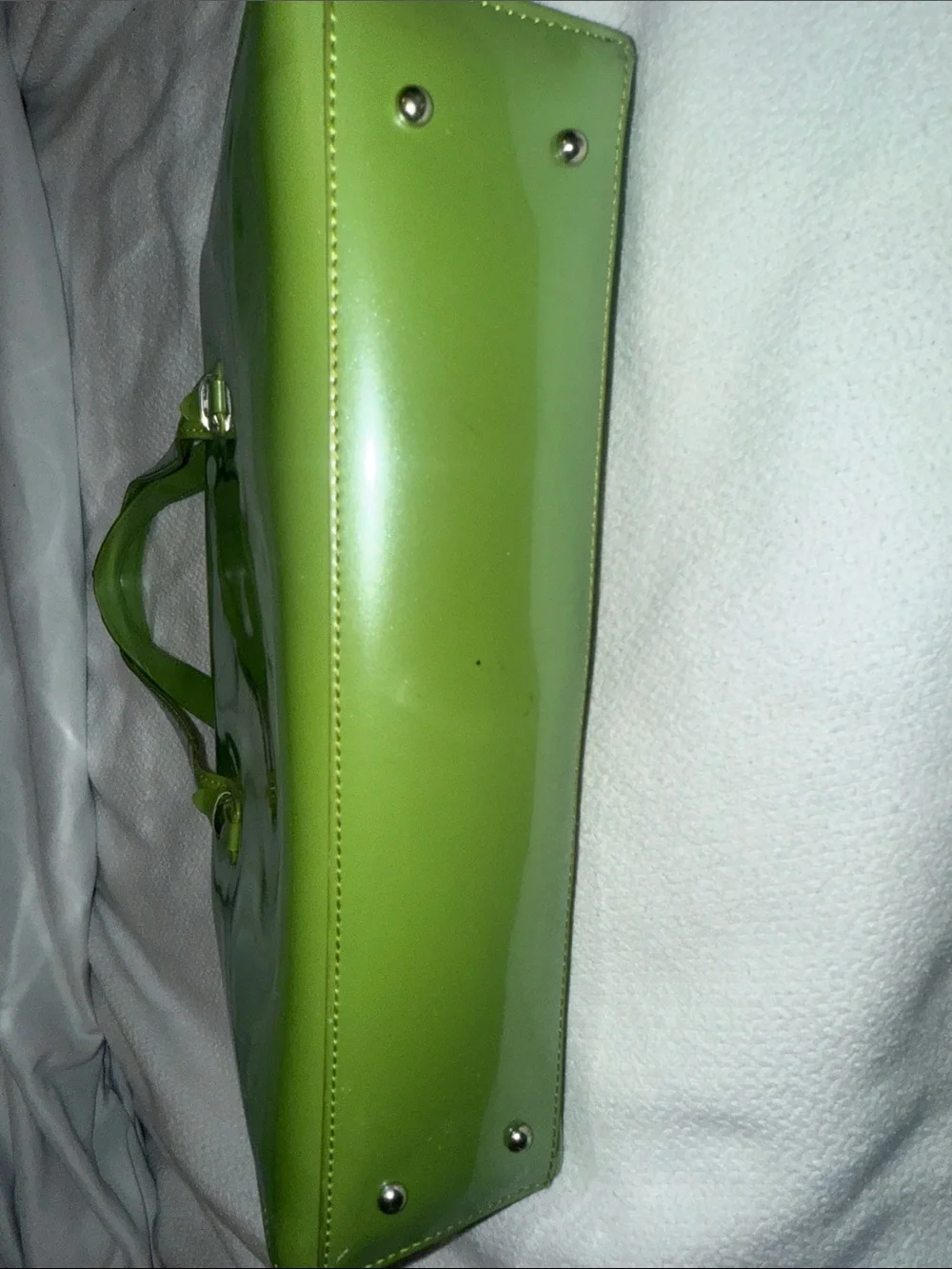 Angelina Lime Patent Satchel